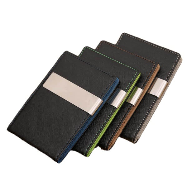 Creative Money Clip Men PU Purse Slight Colorful Wallet