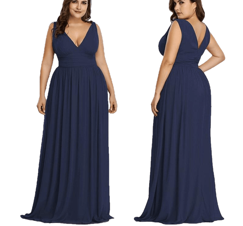 Elegant Printed A-Line V-Neck Chiffon Party Dress - Sheseelady