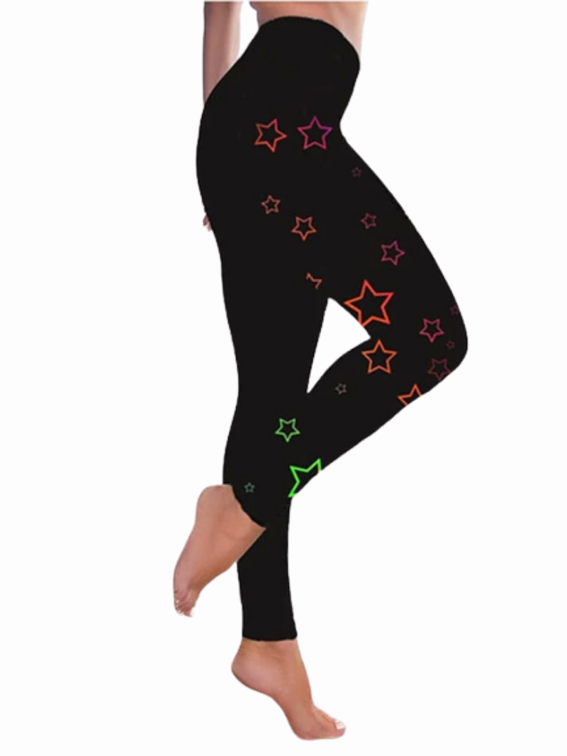 Women's Sporty Athleisure Weekend Yoga Print Stretchy Ankle-Length High Waist Pants