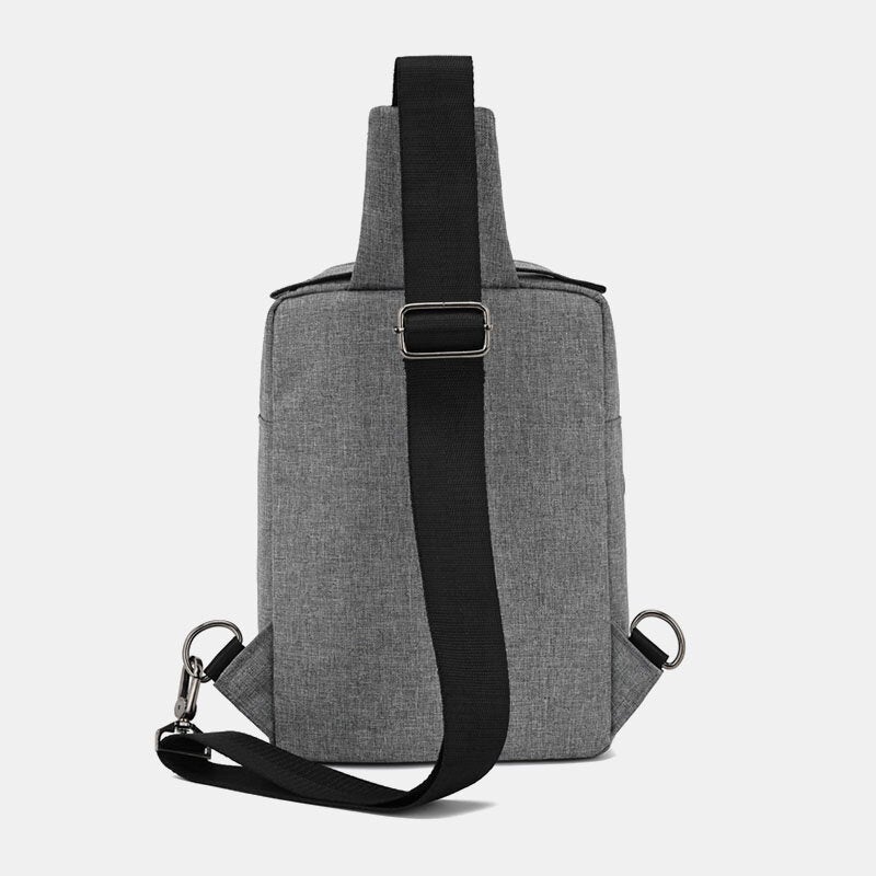 Men Oxford Large Capacity Chest Bag Casual Multifunction Earphone Hole Design Crossbody Bag Shoulder Bag