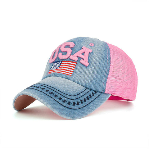 Unisex Vintage Patriotic Baseball Cap Stylish Distressed American Flag Hat