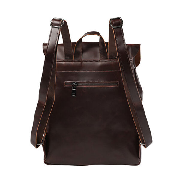 Men And Women Retro Leather Large Capacity Backpack Travel Bag