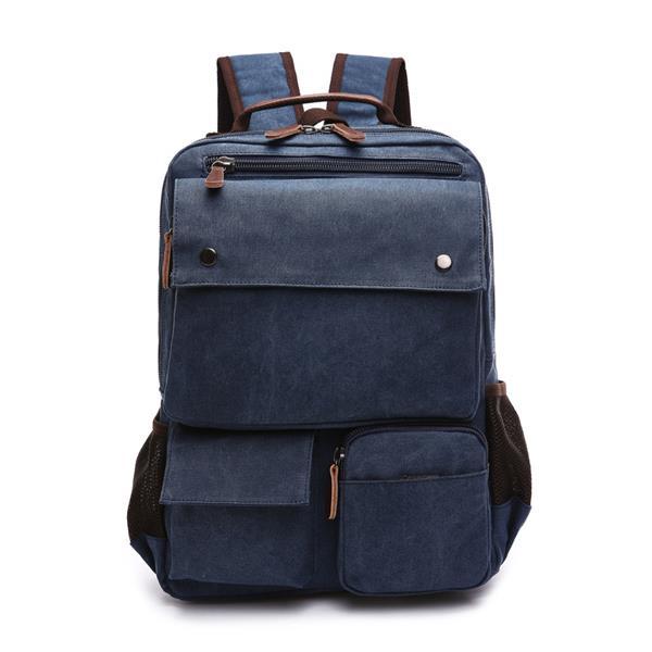 Men Canvas Big Capacity Travel Zipper Multifunctional Shoulders Bag Backpack