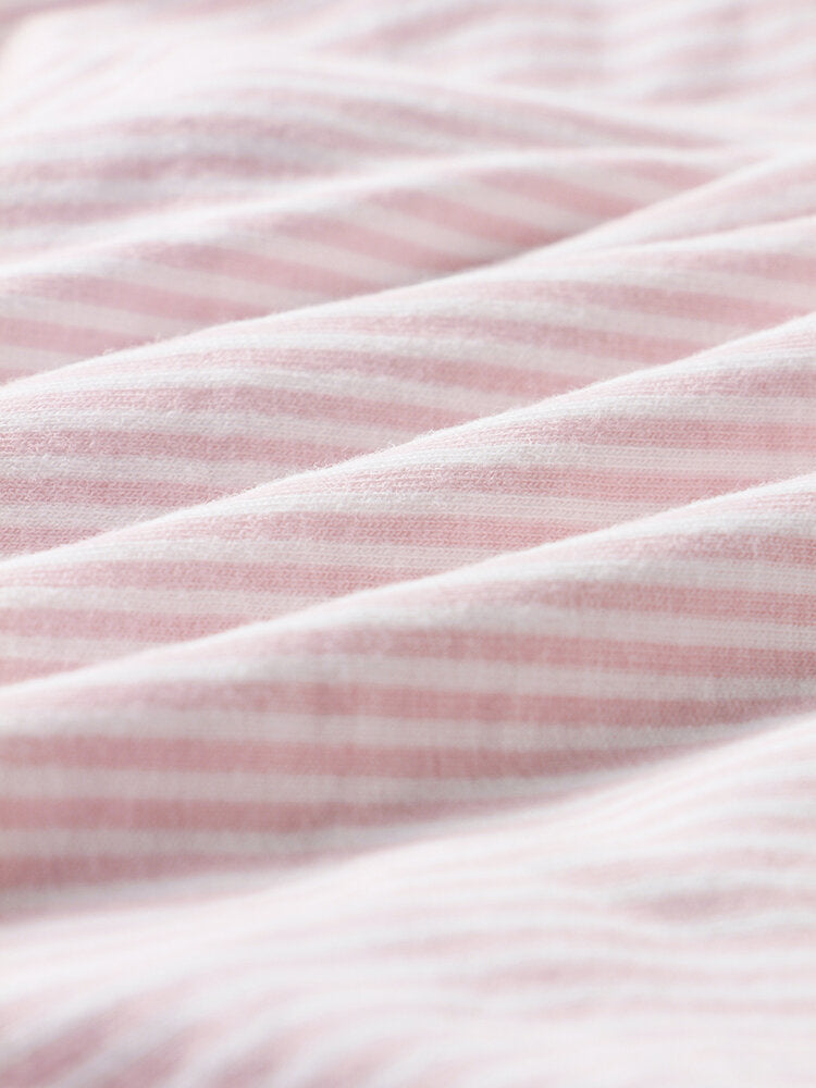 5Pcs Women Cotton Stripe Print Mid Waist Panties
