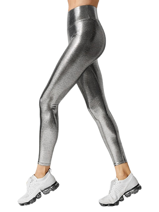 Women's Mid Waist Stretchy Faux Leather Fashionable Luxurious Pants