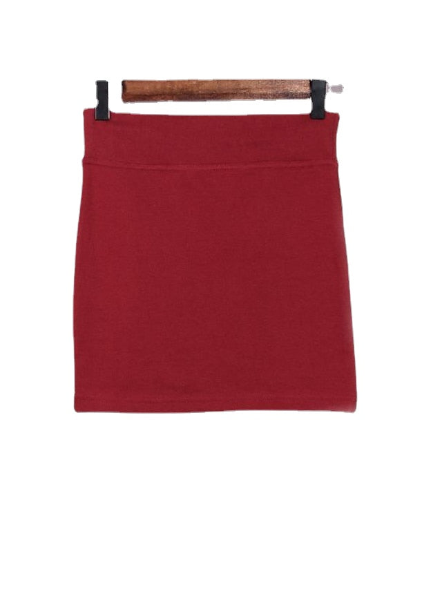 Women's Work Skirts Mini Cotton Sapphire Wine Red Grass Green Black Skirts Sexy Holiday One-Size