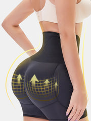 Plus Size Women Front Closure Hip Lifting Air Cushion Stitching High Waist Shapewear Shorts