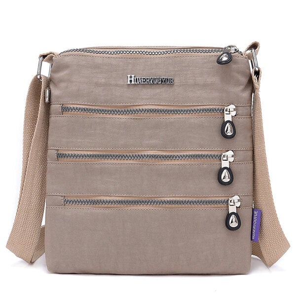 Women Nylon Multi-pocket Leisure Crossbody Bag Solid Shoulder Bag