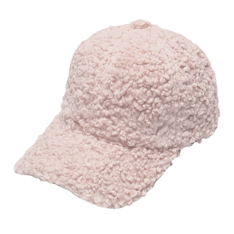 Women Lamb Hair Soft Warm Winter Outdoor All-match Sweet Sunvisor Baseball Hat