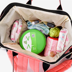 Women Fashion Canvas Casual Mummy And Kids Patchwork Backpack Handbag