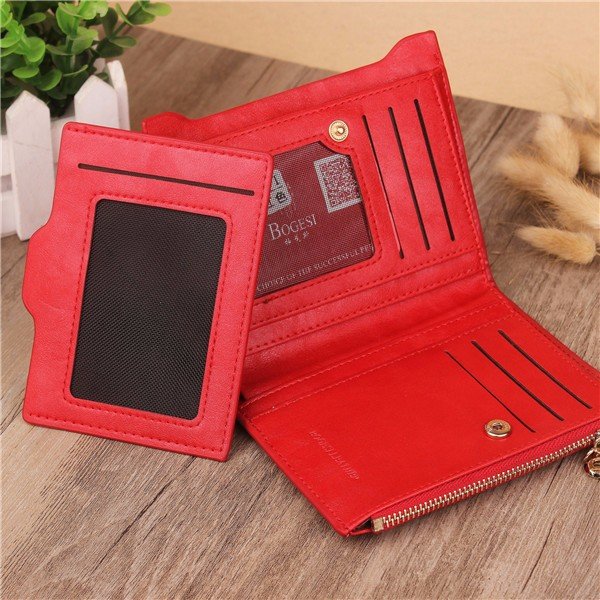 Women Genuine Leather Wallet Small Zipper Pu Coin Card Holder Purse