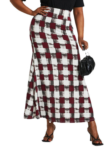 Ethnic Print High Waist Bodycon Vintage Long Skirt