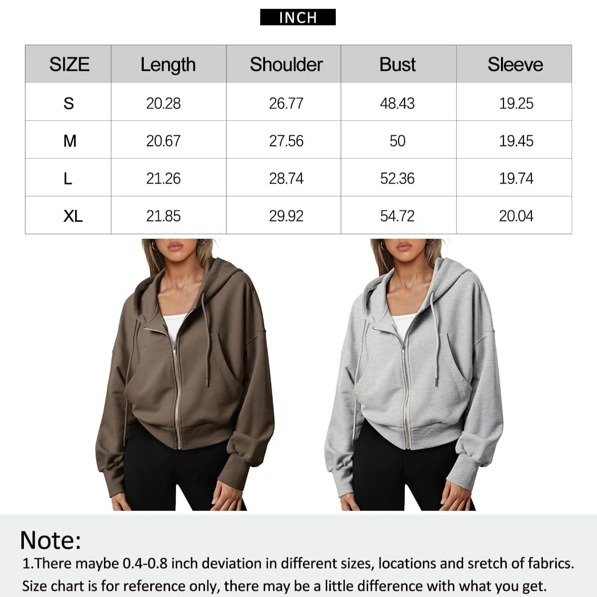 Women’s Full-Zip Hoodie with Fleece Lining – Cozy, Lightweight, Casual Fall and Winter Sweatshirt – Soft, Breathable Hoodie Jacket with Drop Shoulder & Slight Stretch