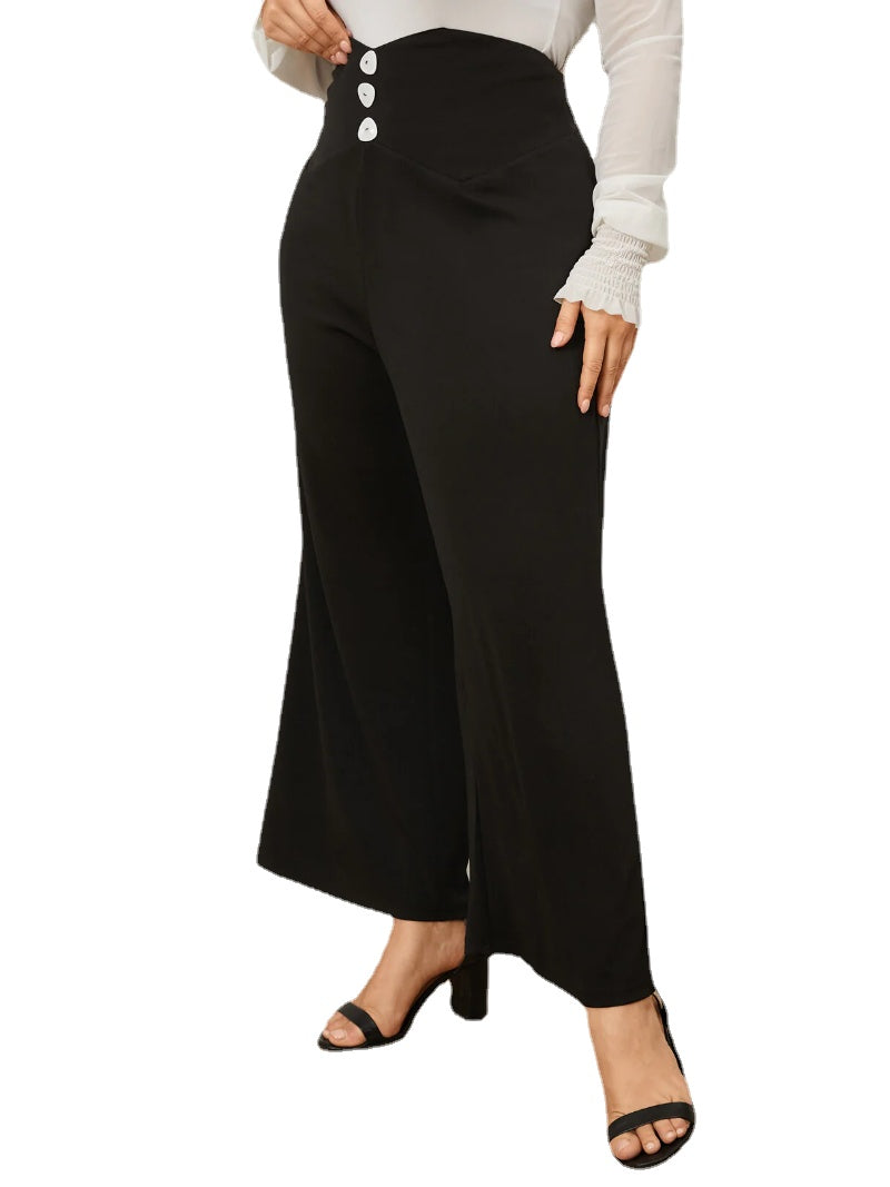 Plus Size Black Wide Leg Pants