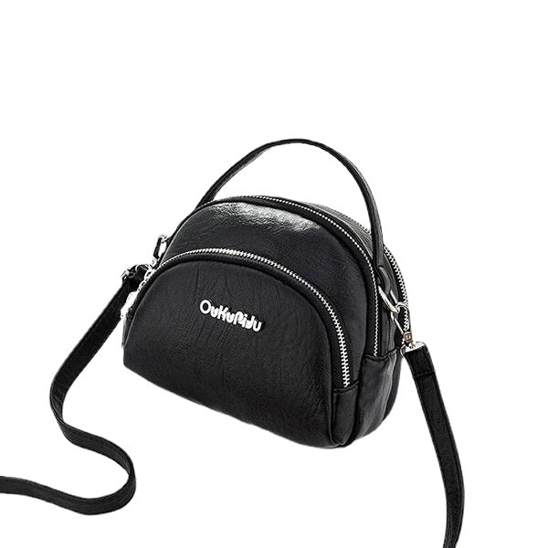 Women Faux Leather Mini Phone Bag Multi-Slot Retro Crossbody