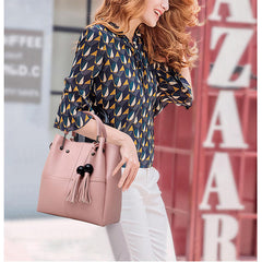 Fashion Handbag Messenger Bag Crossbody Bag Three-piece Tassel Mother Bag