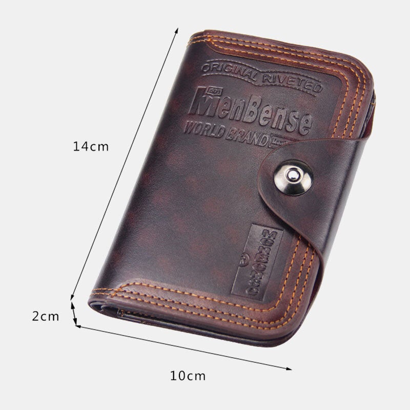 Men Faux Leather Large Capacity Fashion Business Retro Multi-slot Card Holder Wallet