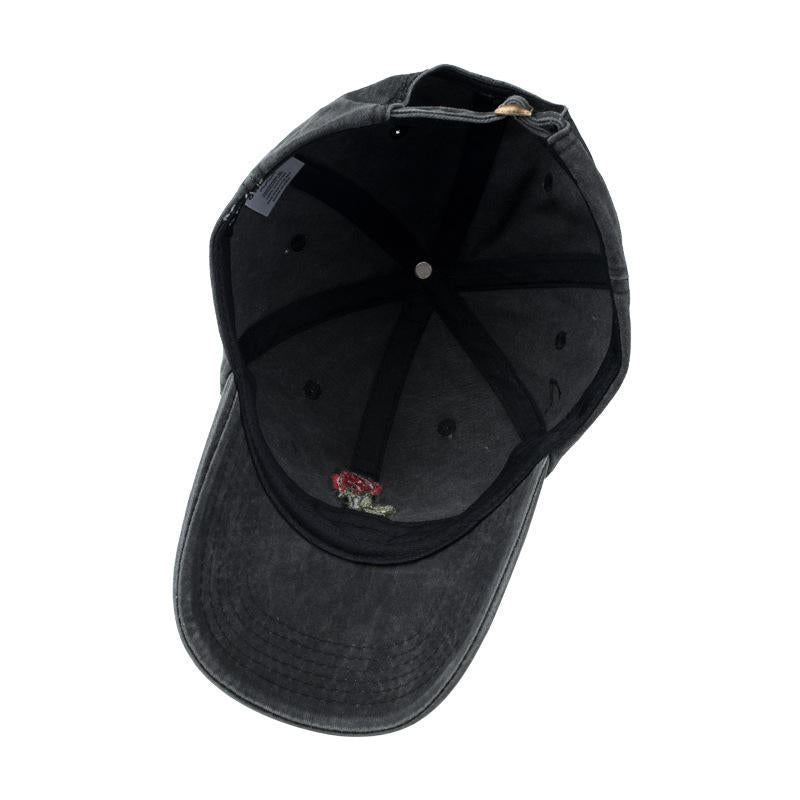 Men Women Fashion Embroidery Rose Baseball Cap Sunshade Sunscreen Cap