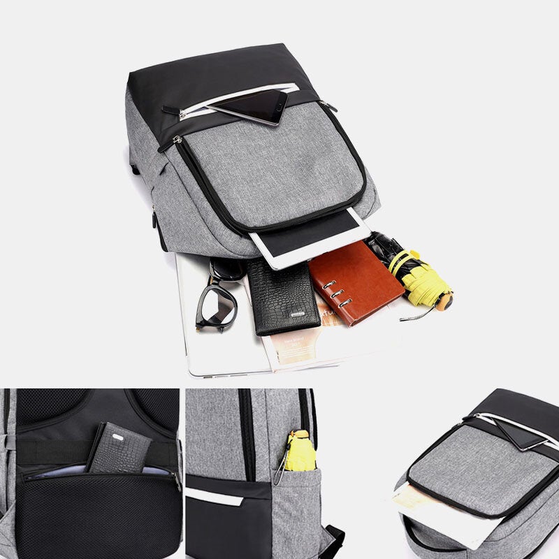 Men Large Capacity Waterproof Wear-resisting Backpack Multi-pocket 15.6 Inch Laptop Bag Shoulder