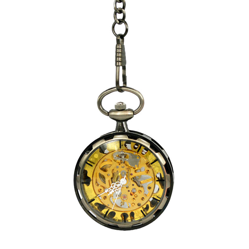 Coverless Hollow Gold Luxury Mechanical Watch Pocket Watch