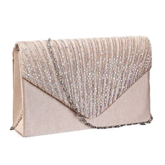 Women  Evening Bridal Wallet Envelope Flash Diamond Clutch Portable Shoulder Crossbody Bag