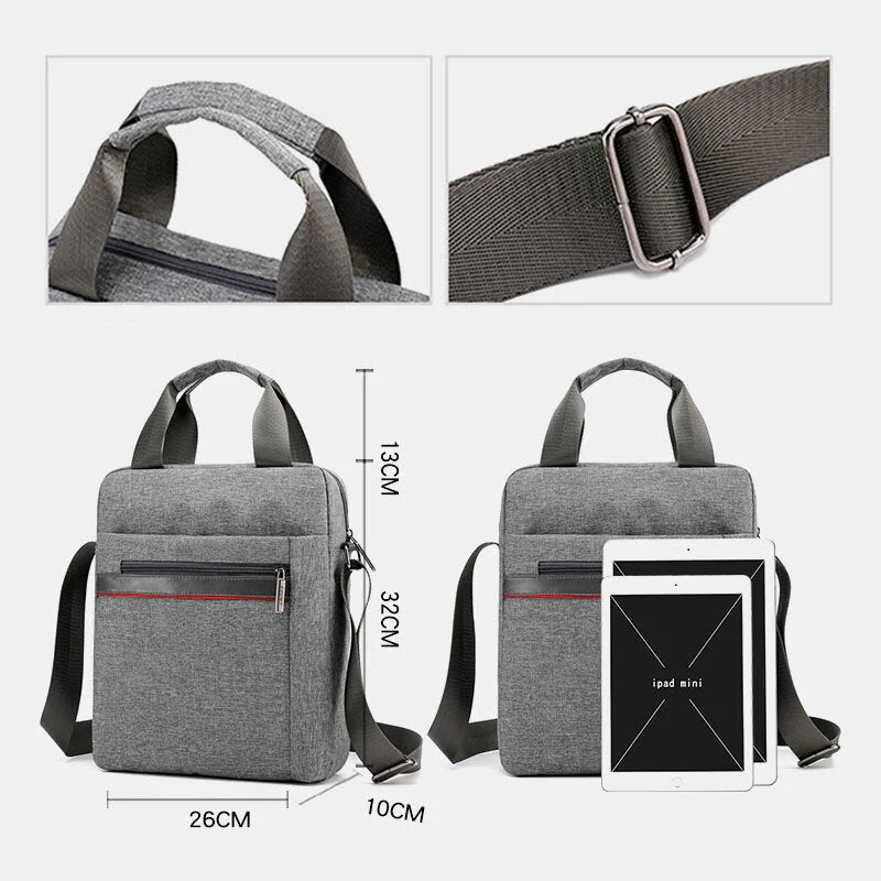 Men's Large Nylon Shoulder Bag for Outdoor Use