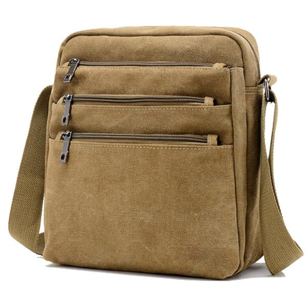 Men's Canvas Outdoor Crossbody Bag - Multi-Function Shoulder Bag