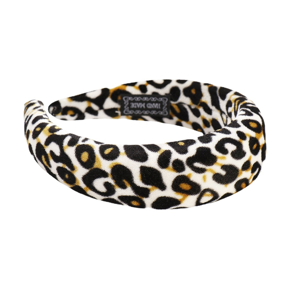 Leopard Print Sponge Headband Wide-brimmed Ladies Jewelry Solid Color Head Buckle