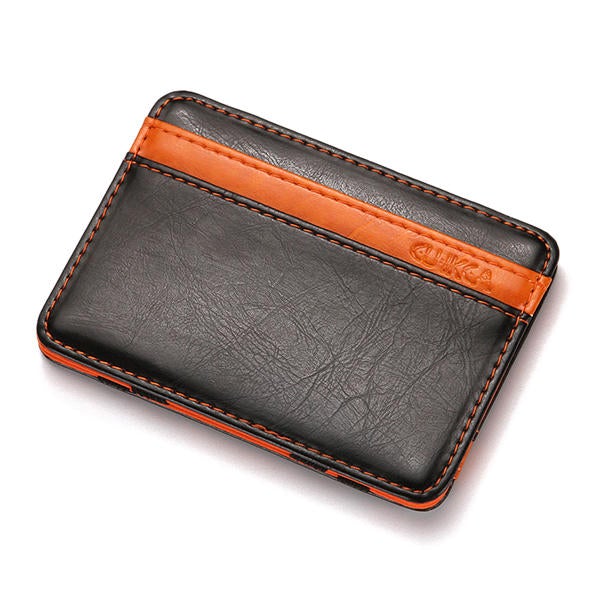 PU Money Card Clip Magic Wallet Casual Clutch Bus Card Bag