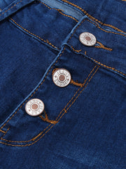 Women Pocket Button Denim Casual Bell-Bottoms Jeans