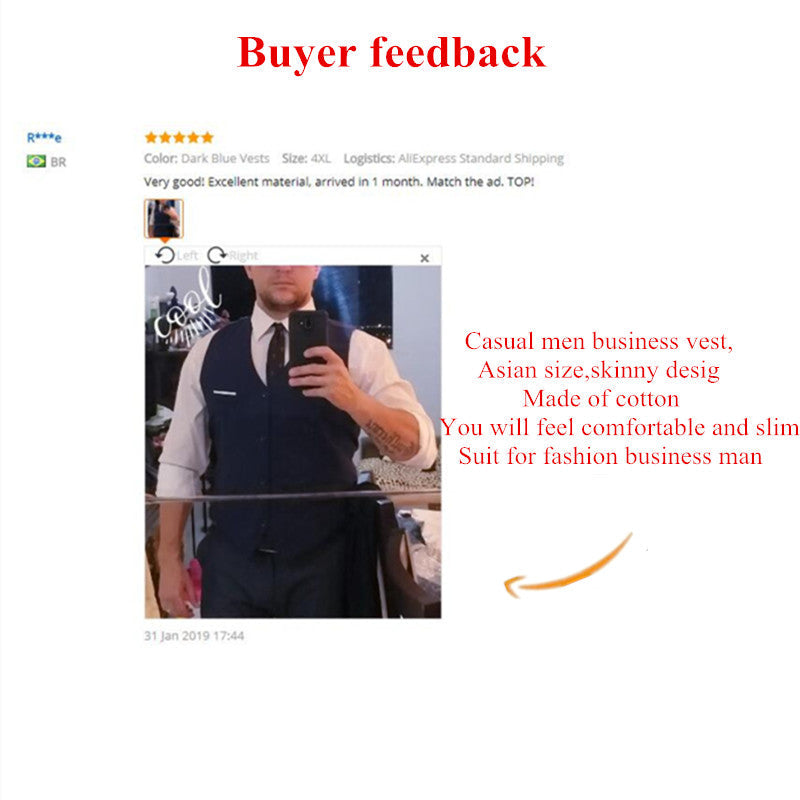 Men'S Business Casual Slim Vests Suits