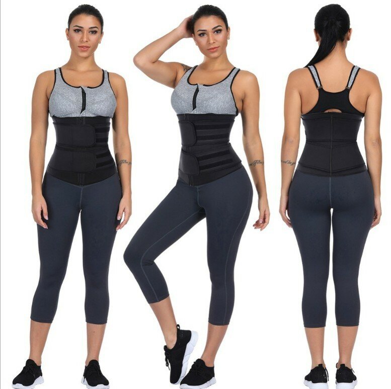 Waist Trainer Vest Large Size Body Shaper Sweat Waist Trainer Corset Sports Spandex Yoga Gym Workout Pilates Adjustable Tummy Fat Burner Hot Sweat Yoga Belts Fitness Belts For Men Women / Adults