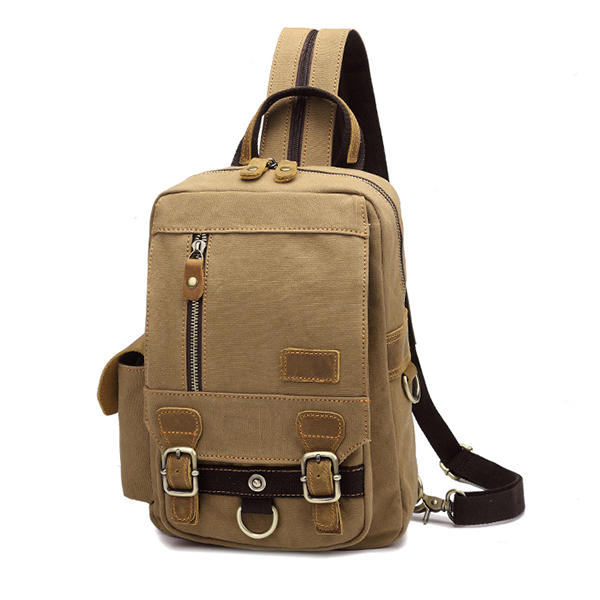 Multi-function Canvas Casual Bag Messenger Bag Shoulder Bag Small Backpack For Men Women