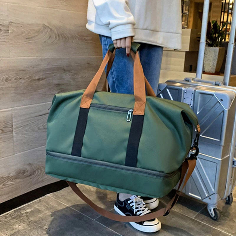 Unisex 32L Waterproof Oxford Crossbody Bag with Multi-Pockets for Summer Travel