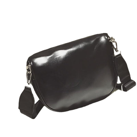 Women PU Leather Black Purse Fashion Simple Bag Casual Shoulder Packbag For Women Sports Hiking Crossbody