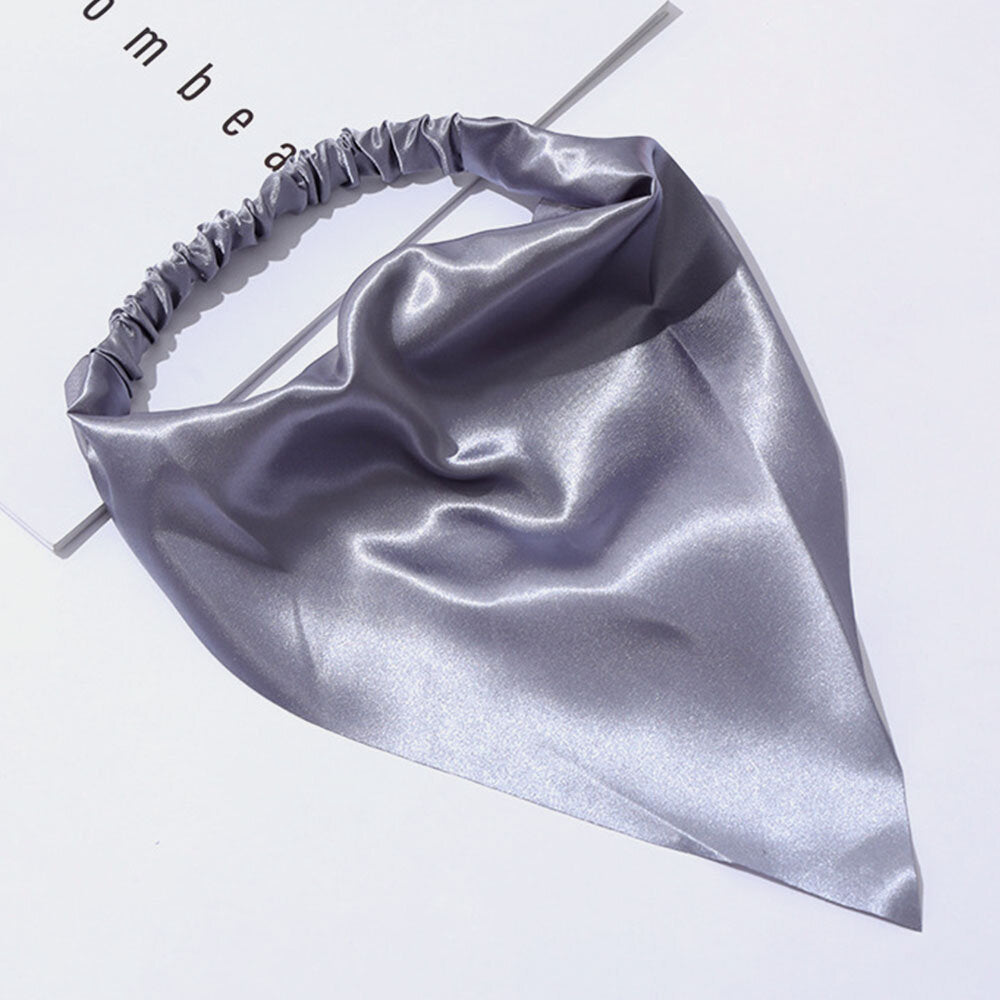 Women Chiffon Solid Color Elastic Wild Triangle Scarf Headband Headscarf Headwear