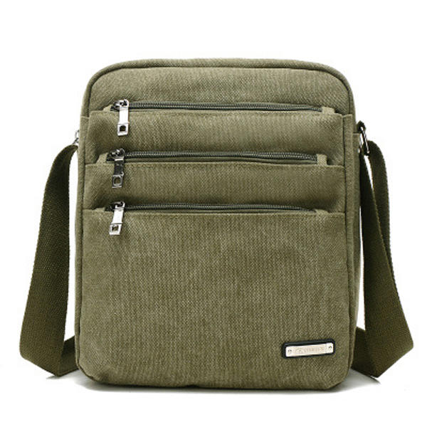 Men Canvas Outdoor Crossbody Bags Leisure Multi-Function Shoulder