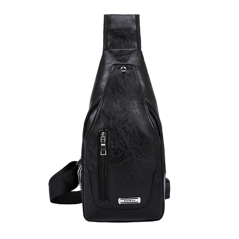 Men Multifunctional USB Crossbody bag Chest Bag Shoulder Bag Business Outdoor