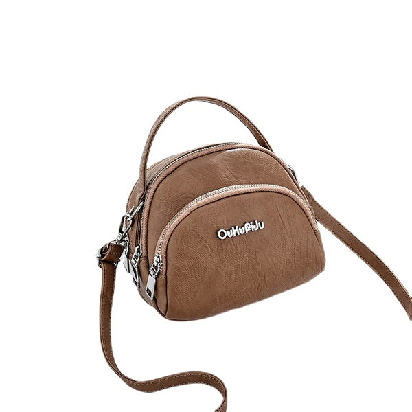 Women Faux Leather Mini Phone Bag Multi-Slot Retro Crossbody