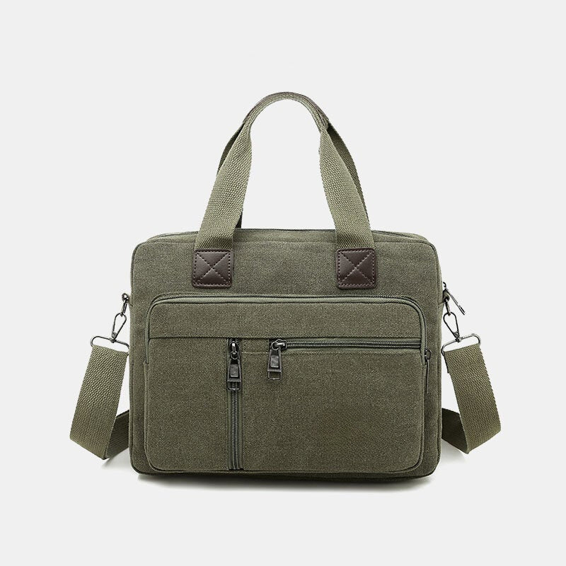 Men's Anti-theft Canvas Crossbody Bag with Multi-pockets & Large Capacity