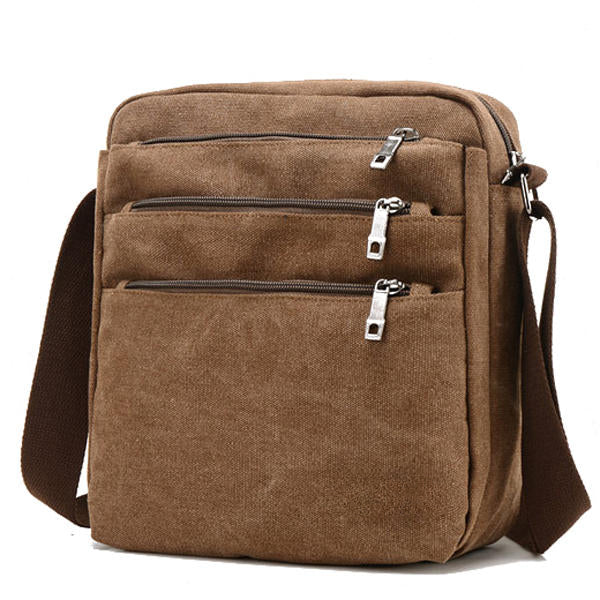 Men's Canvas Outdoor Crossbody Bag - Multi-Function Shoulder Bag