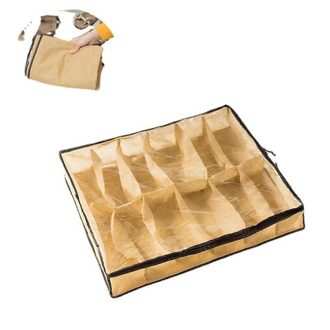 Portable 12 Grids Shoes Bag Lightweight Foldable Transparent Storage Dustproof And Moistureproof