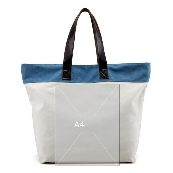 Women Canvas Hit Color Tote Bag Casual Handbag Shoulder