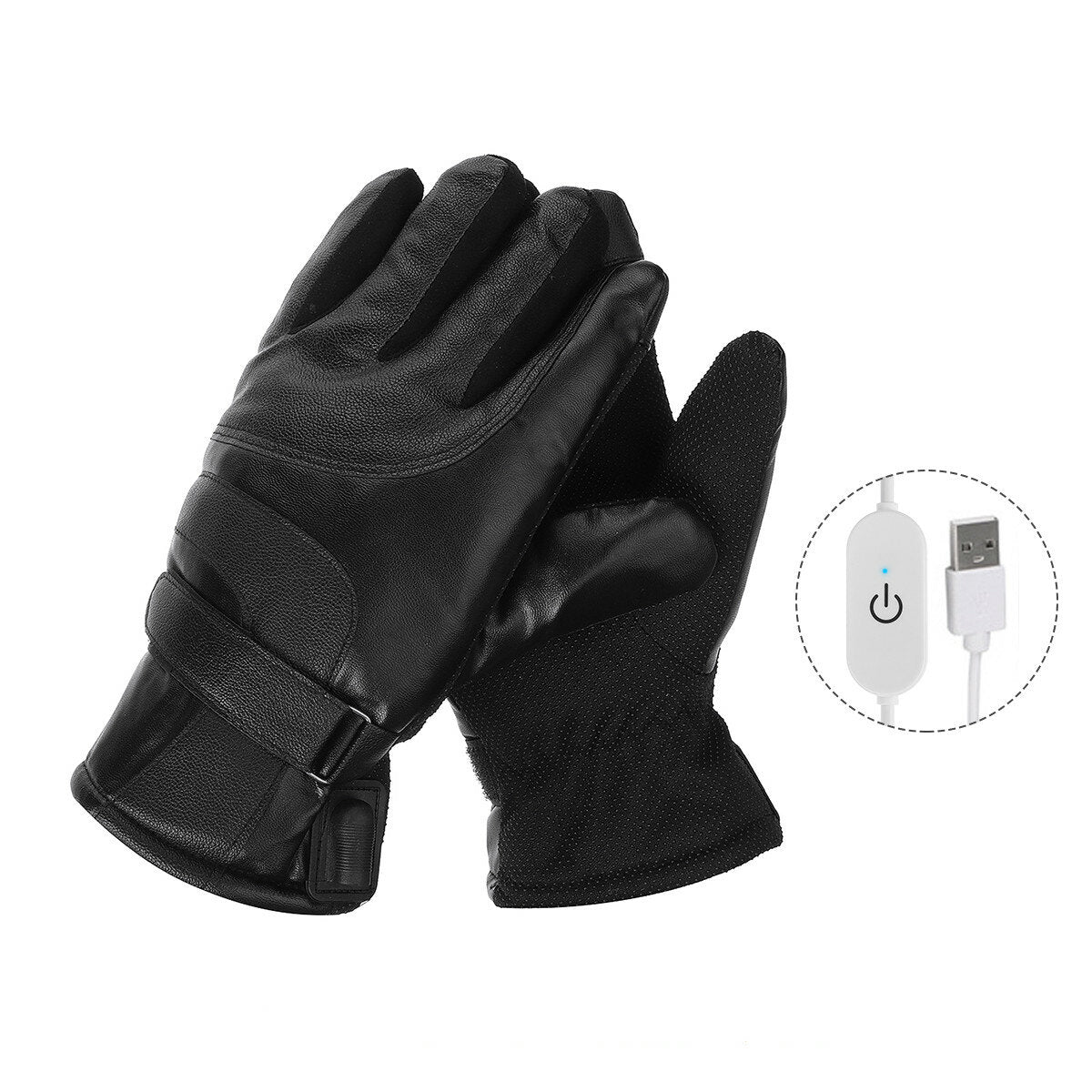 1 Pair Winter Heated Gloves USB Rechargeable Electric Thermal Insulated Gloves for Winter Sports Climbing Cycling