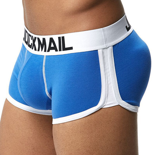 Hip Lifting U Convex Cotton Comfy Boxer Briefs  with Cup Pads for Men