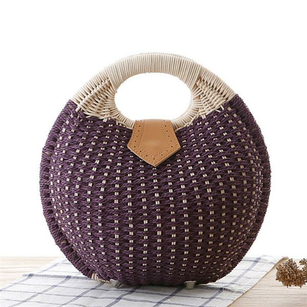 Women Tote Handbag Summer Beach Bag Straw Bag Rattan Bag Handbag