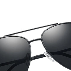 Men Metal Full Frame Narrow Sides Double Bridge UV Protection Sunglasses