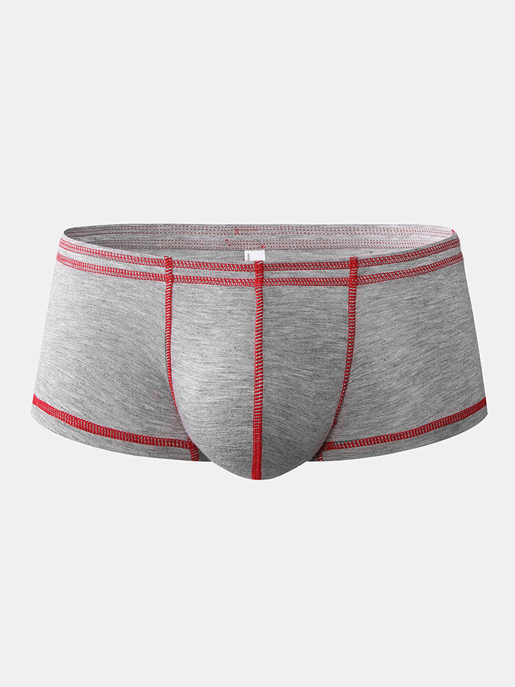 Mens Solid Color Underwear U Convex Ppouch Breathable Boxers