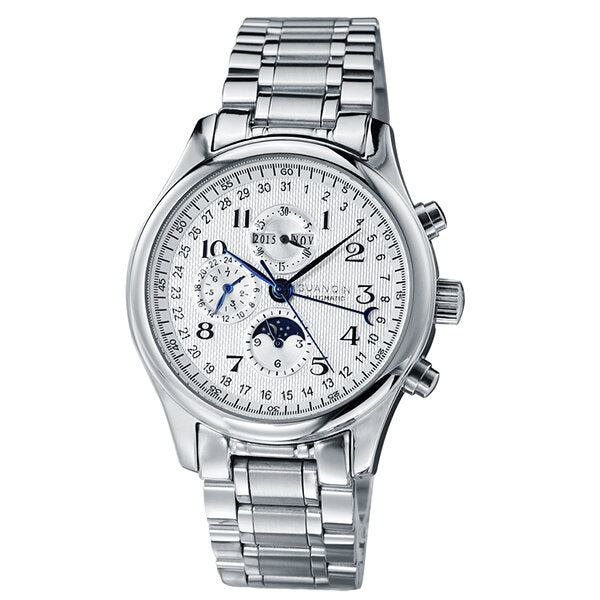 Masculino Multi-Functional Luminous Double Calendar Waterproof Men Stainless Steel Strap Mechanical Watch