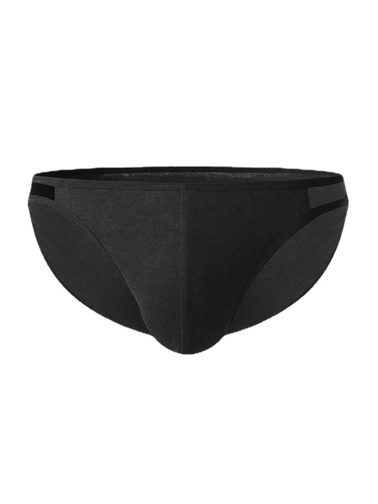 Mens Cotton Modal Solid Breathable Seamless Low Waist Waistband Brief